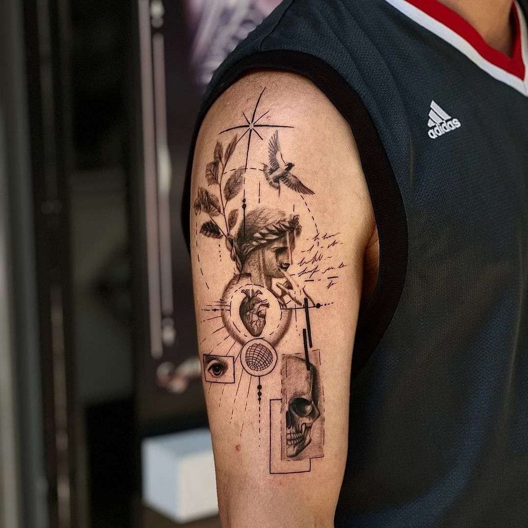 Siyah & Gri dövme çalışması · Prisma Tattoo